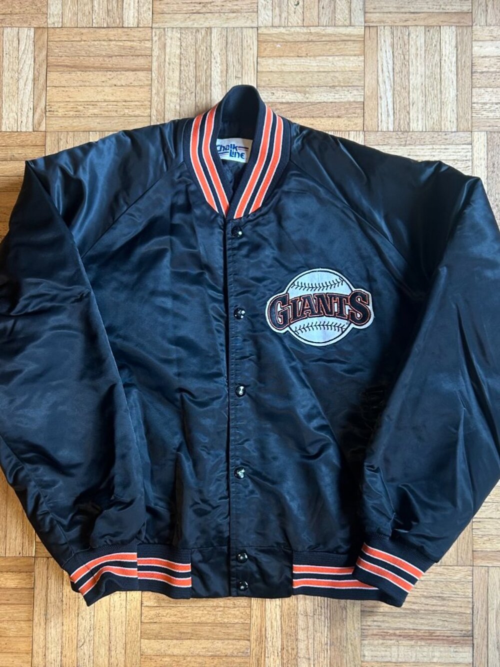 San Francisco Giants Women's Vintage 90s Satin Jacket by Chalk Line - XL